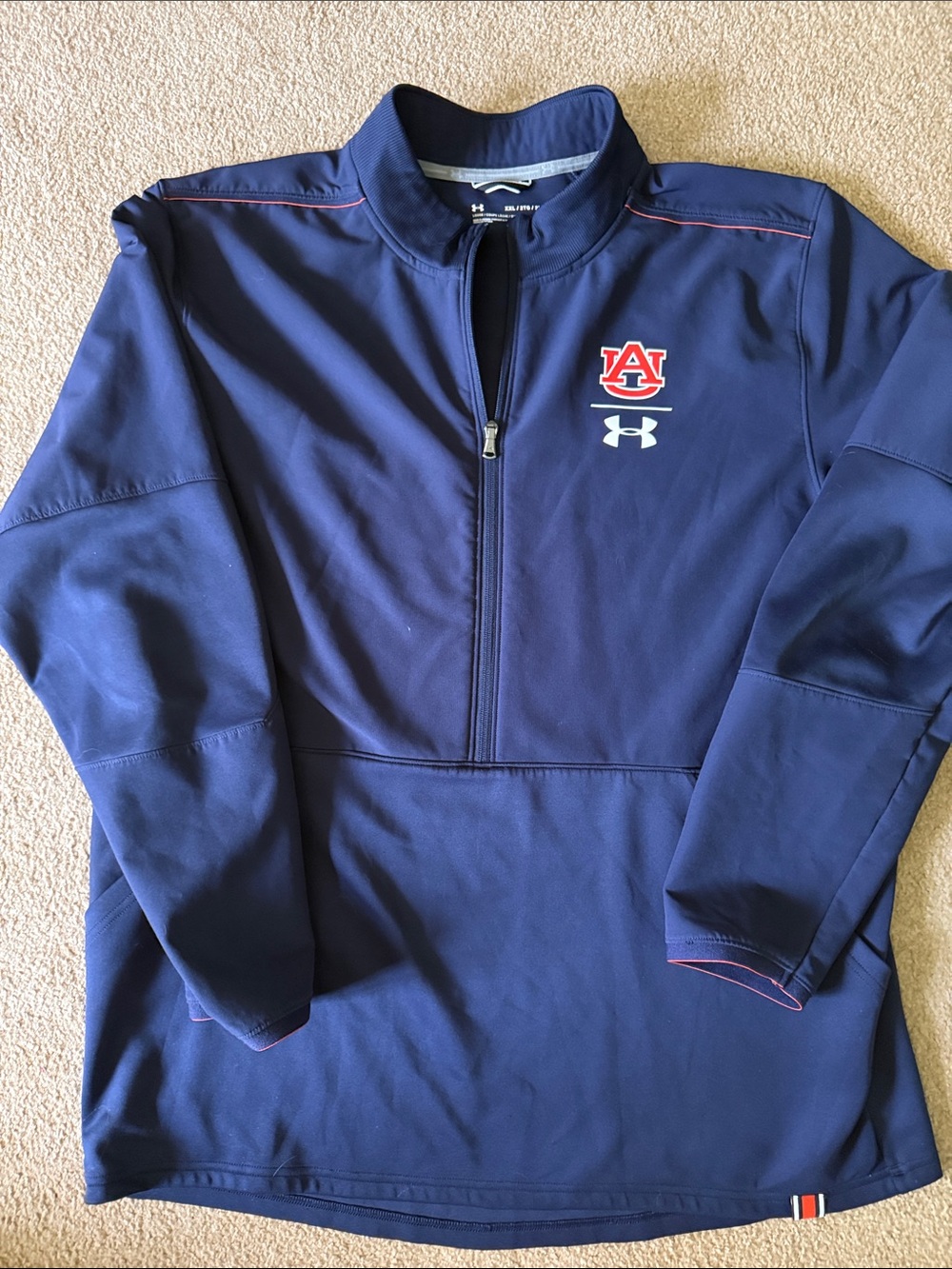 Under Armour Navy Quarter-Zip with Auburn University AU Logo